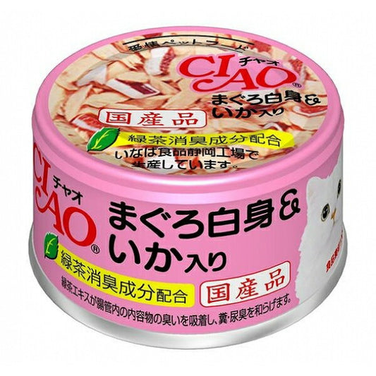 いなば チャオ まぐろ白身いか入 85g 猫用缶詰 キャットフード