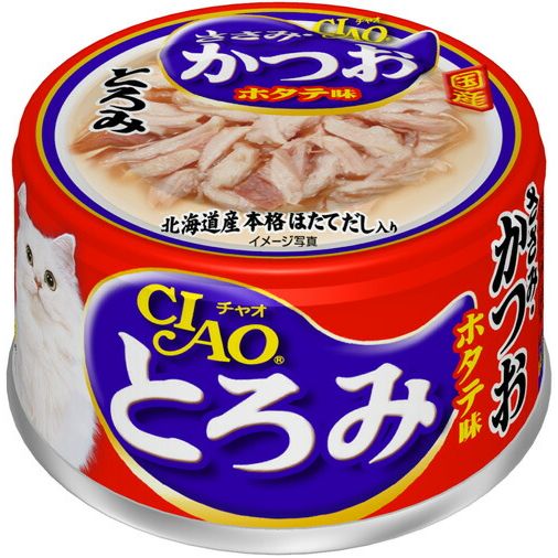 （まとめ買い）いなばペットフード CIAO とろみ ささみ・かつお ホタテ味 80g A-44 〔×24〕