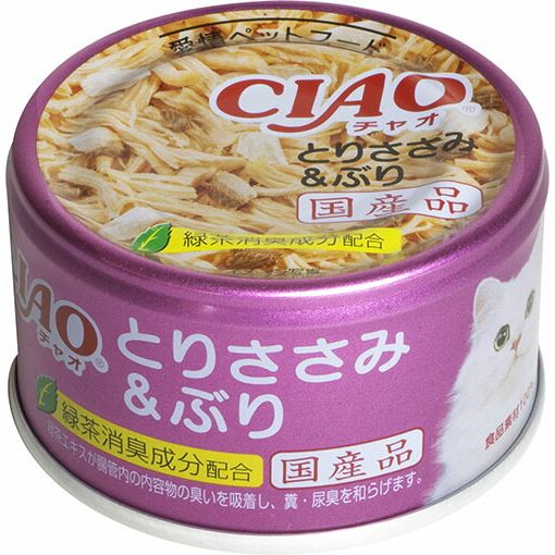 いなばペットフード CIAO ホワイティ とりささみ&ぶり 85g 猫用フード