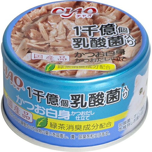 （まとめ買い）いなばペットフード CIAO 1千億個 乳酸菌入り かつお白身 かつおだし仕立て 85g 猫用フード 〔×24〕