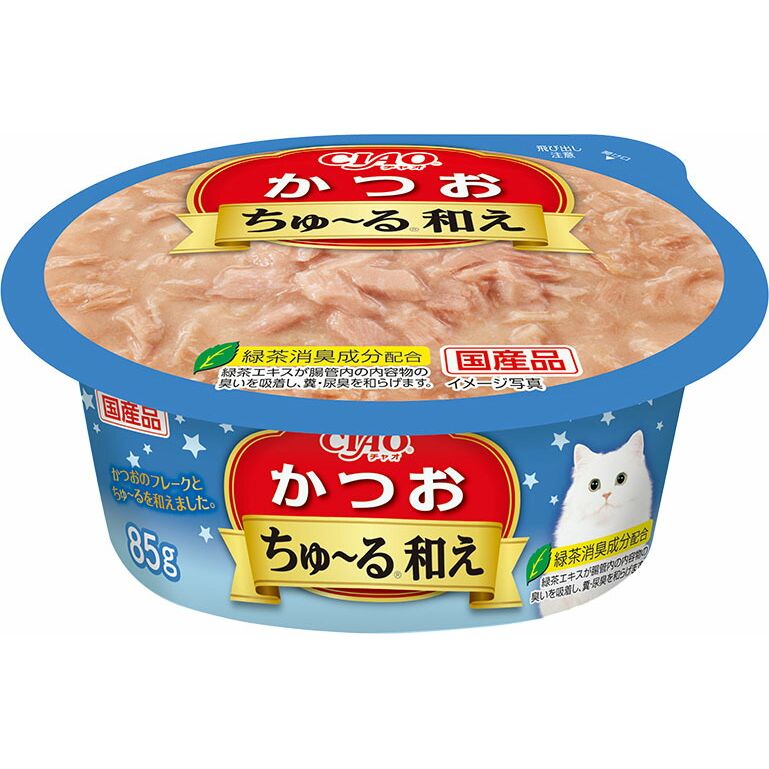 いなばペットフード CIAO ちゅ～る和えカップ かつお 85g 猫用フード