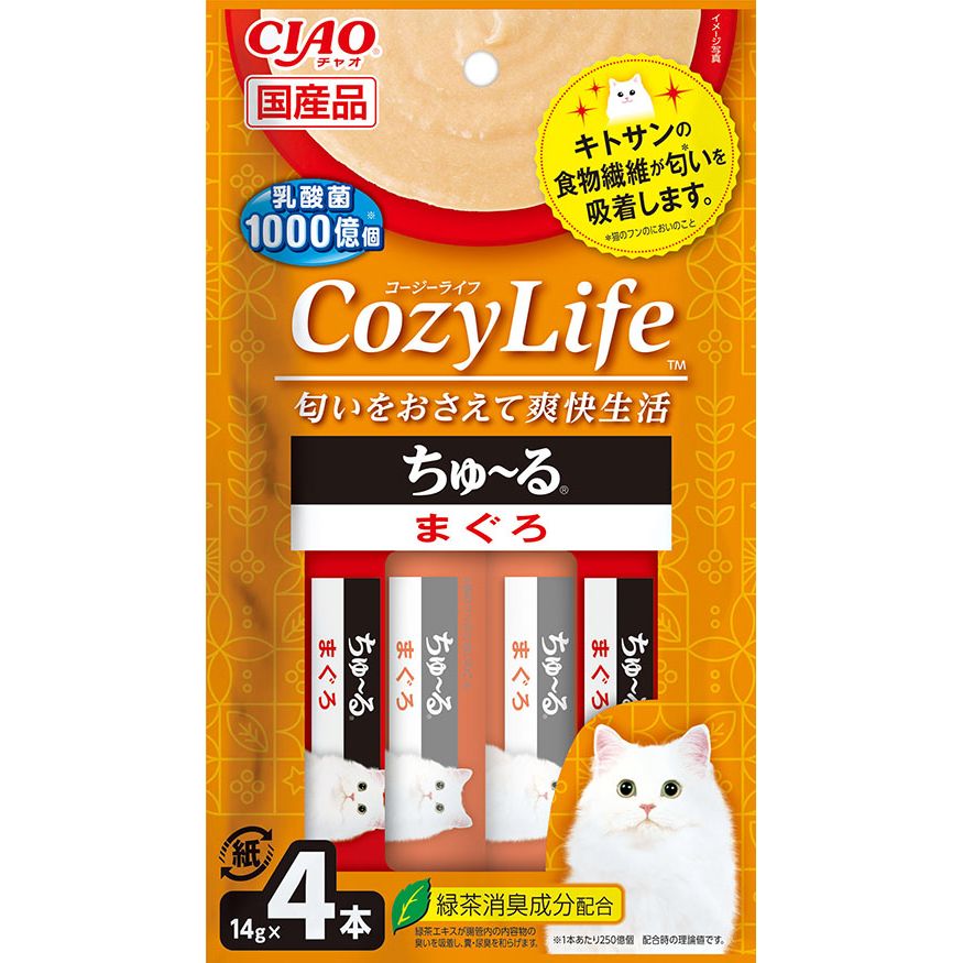 いなばペットフード CIAO(チャオ) CozyLifeちゅ～る まぐろ 14g×4本 猫