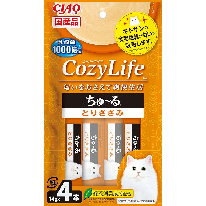 いなばペットフード CIAO CozyLifeちゅ～る とりささみ 14g×4本 猫用おやつ