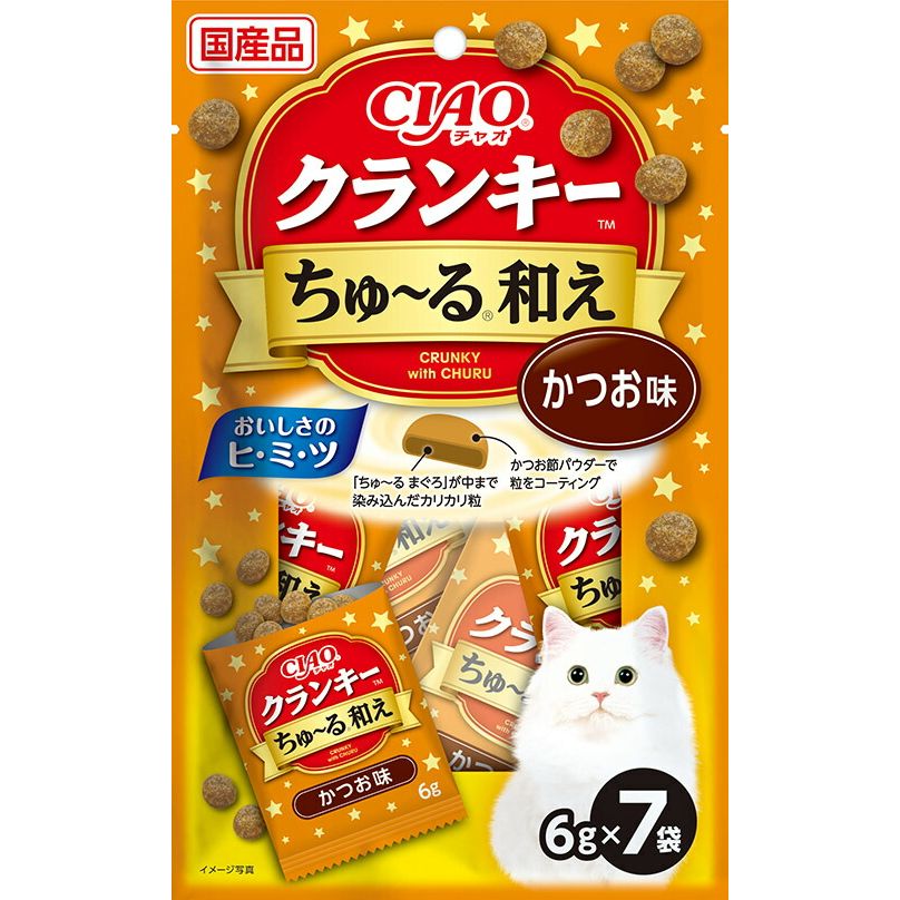 いなばペットフード CIAO クランキー ちゅ～る和え かつお味 6g×7袋 猫用おやつ