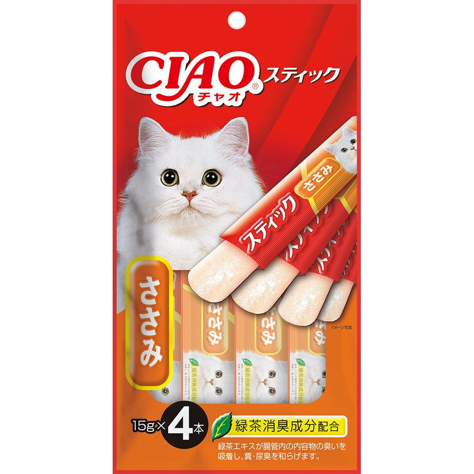 （まとめ買い）いなばペットフード スティック ささみ 15g×4本 〔×24〕