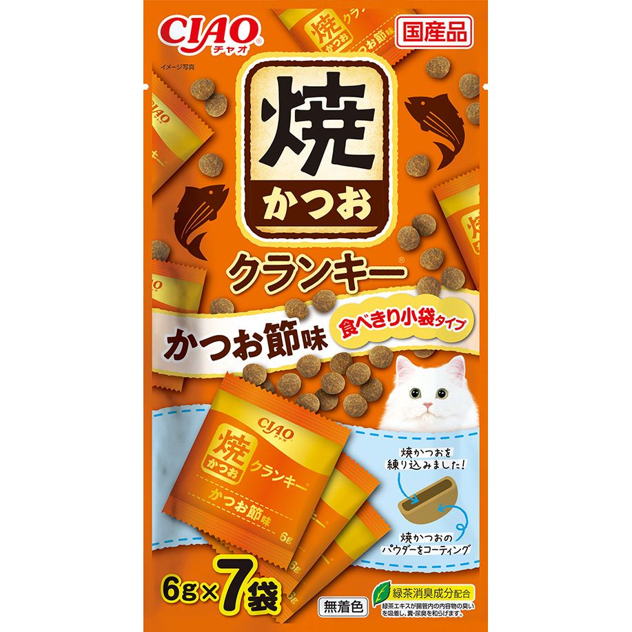 いなばペットフード CIAO 焼かつおクランキー かつお節味 6g×7袋 猫用おやつ