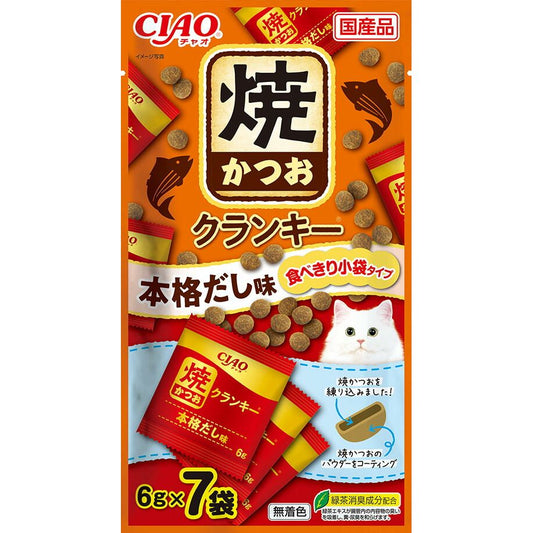 いなばペットフード CIAO 焼かつおクランキー 本格だし味 6g×7袋 猫用おやつ