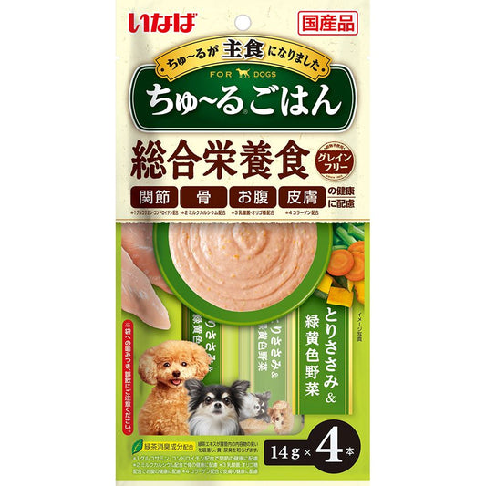 （まとめ買い）いなばペットフード ちゅ～るごはん とりささみ&緑黄色野菜 14g×4本 〔×16〕