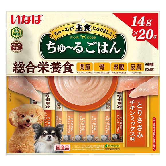 いなばペットフード ちゅ～るごはん とりささみ チキンミックス味 14g×20本 犬用おやつ