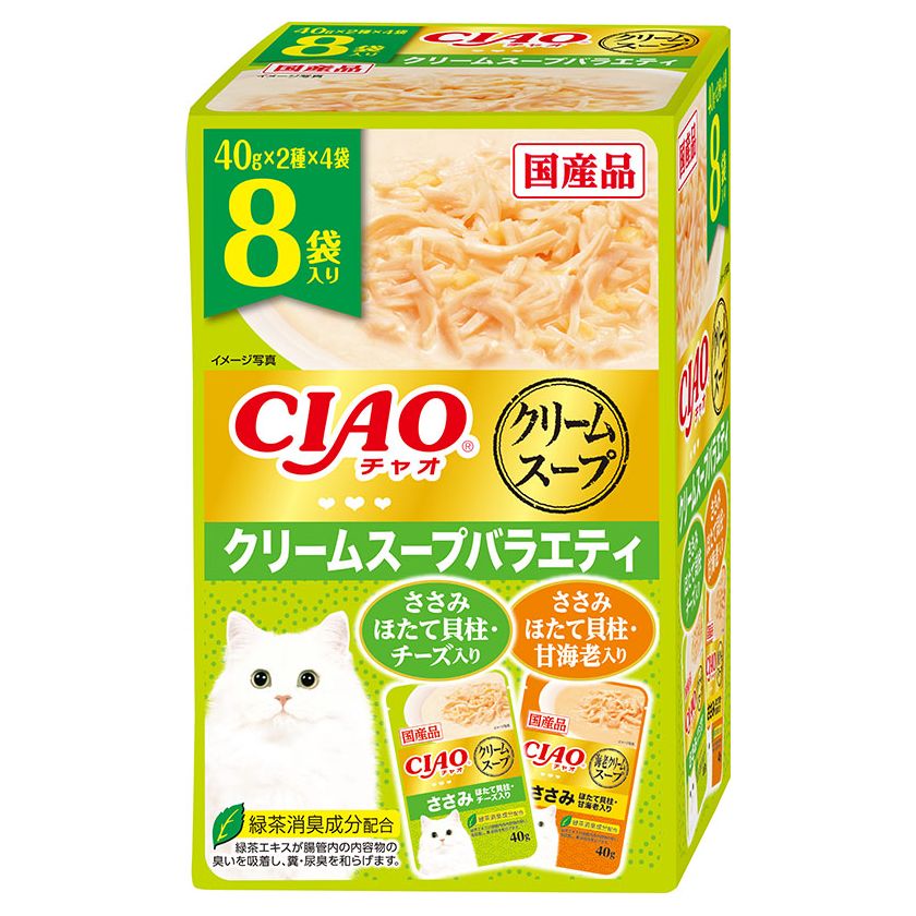 いなばペットフード CIAOだしスープ クリームスープバラエティ 40g×8袋 猫用フード