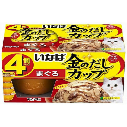 （まとめ買い）いなば 金のだし カップ 4個パック まぐろ 70g×4個 4IMC131 猫用 キャットフード 〔×6〕