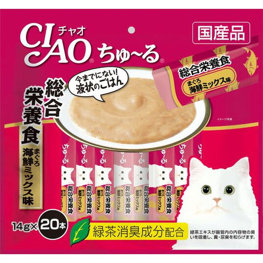 いなばペットフード CIAO ちゅ～る 総合栄養食 まぐろ 海鮮ミックス味 14g×20本入り SC-199