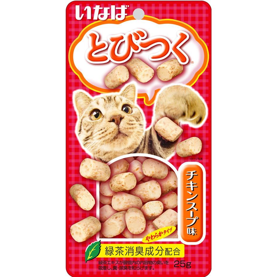 （まとめ買い）いなばペットフード とびつく チキンスープ味 25g QSC-213 猫用 〔×24〕