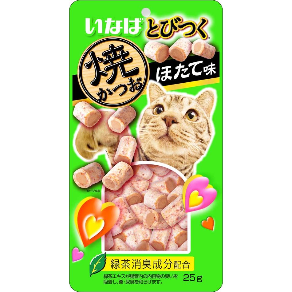 （まとめ買い）いなばペットフード とびつく焼かつお かつお節味 25g QSC-215 猫用 〔×24〕