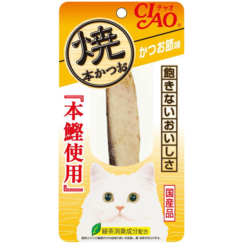 （まとめ買い）いなばペットフード CIAO 焼本かつお かつお節味 1本 HK-01 猫用 〔×24〕