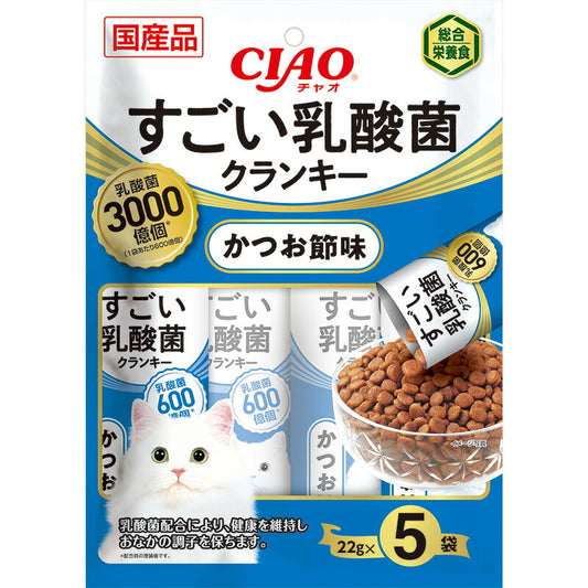 いなばペットフード CIAO すごい乳酸菌クランキー かつお節味 22g×5袋 猫用フード