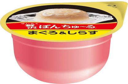 （まとめ買い）いなばペットフード 贅沢ぽんちゅ～る まぐろ＆しらす 35g×2個 TSC-42 猫用 〔×16〕