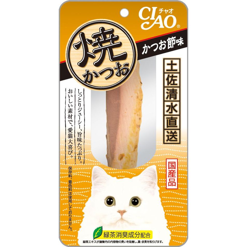 （まとめ買い）いなばペットフード CIAO 焼かつお かつお節味 1本 YK-01 猫用 〔×24〕