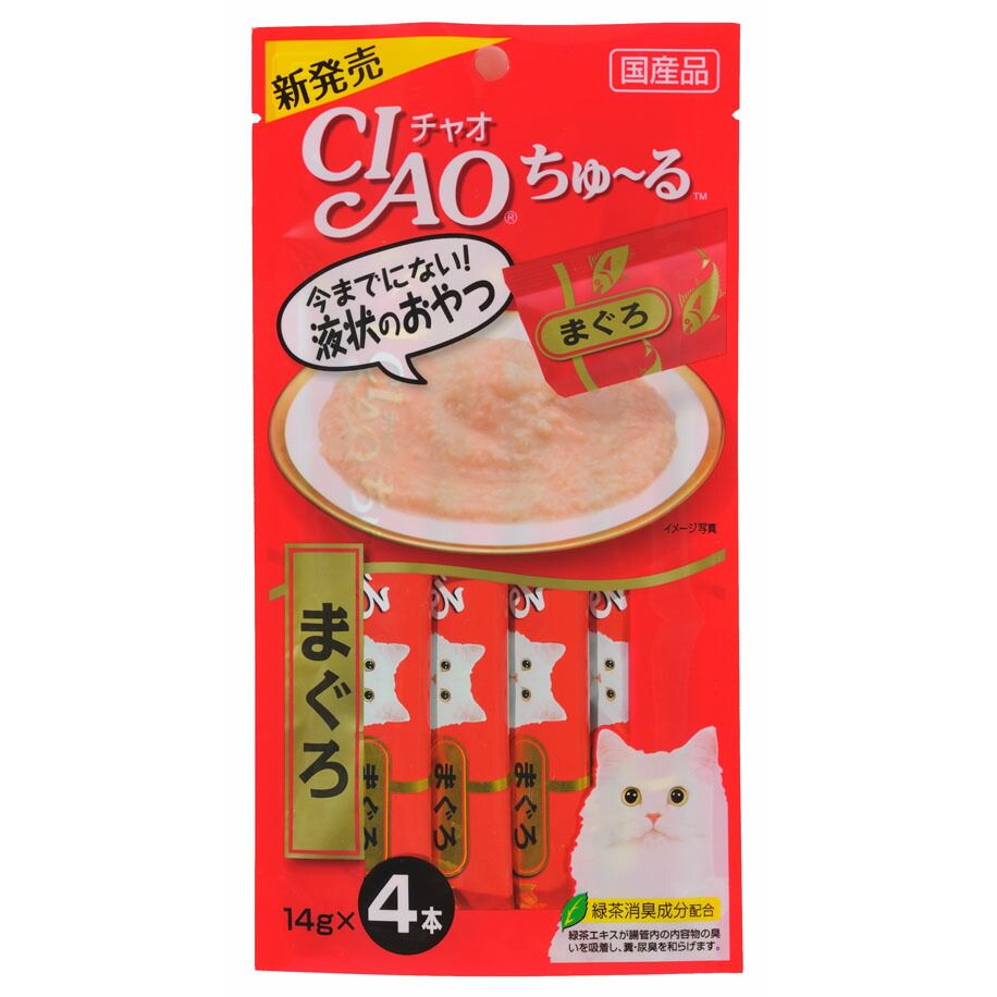 （まとめ買い）いなばペットフード CIAO ちゅ～る まぐろ 14g×4本 SC-71 猫用 〔×24〕