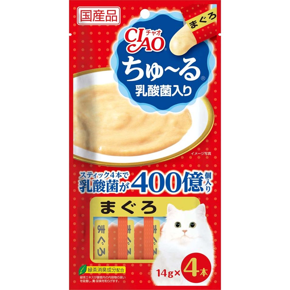 （まとめ買い）いなばペットフード CIAO ちゅ～る 乳酸菌入り まぐろ 14g×4本 SC-231 猫用 〔×16〕