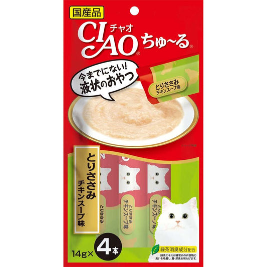 いなばペットフード CIAO ちゅ～る とりささみ チキンスープ味 14g×4本 SC-107