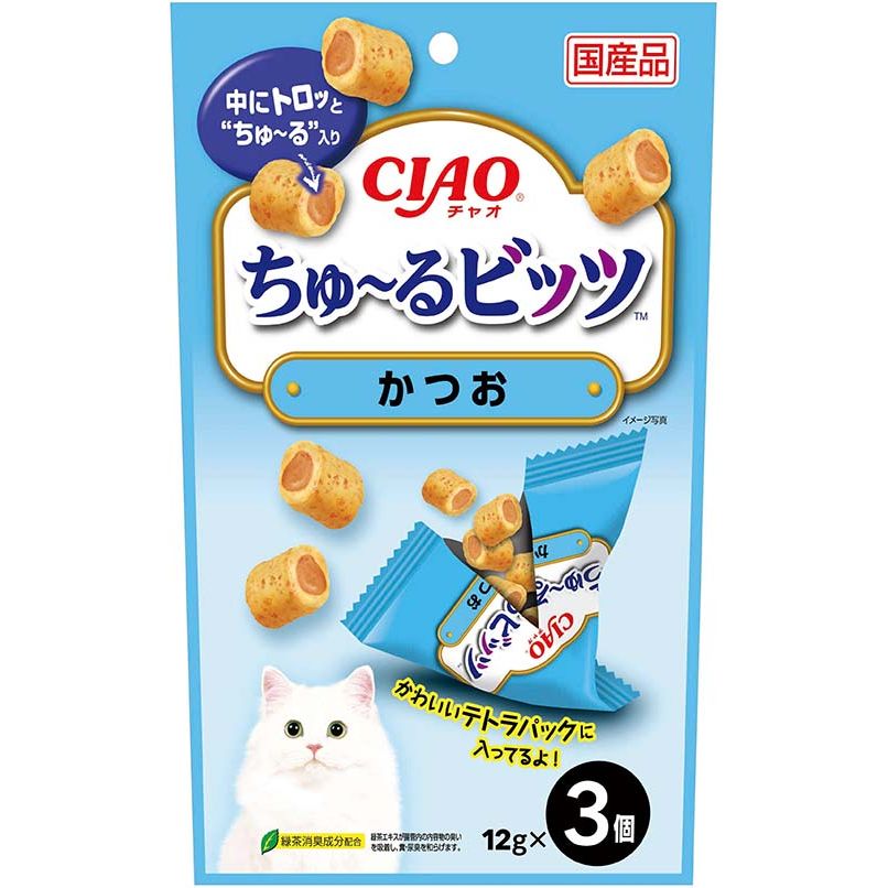 いなばペットフード CIAO ちゅ～るビッツ かつお 12g×3個入