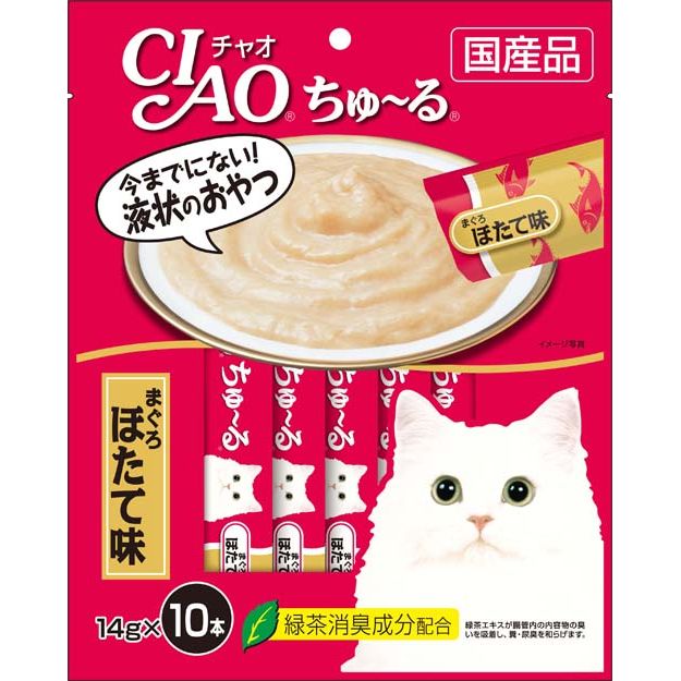 いなばペットフード CIAO ちゅ～る まぐろ ほたて味 14g×10本入り SC-125