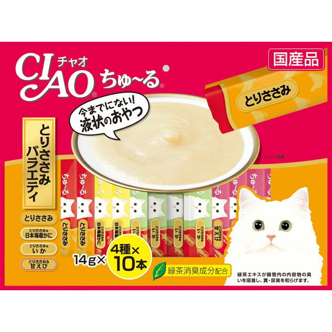 いなばペットフード CIAO ちゅ～る とりささみバラエティ 14g×40本入り SC-133