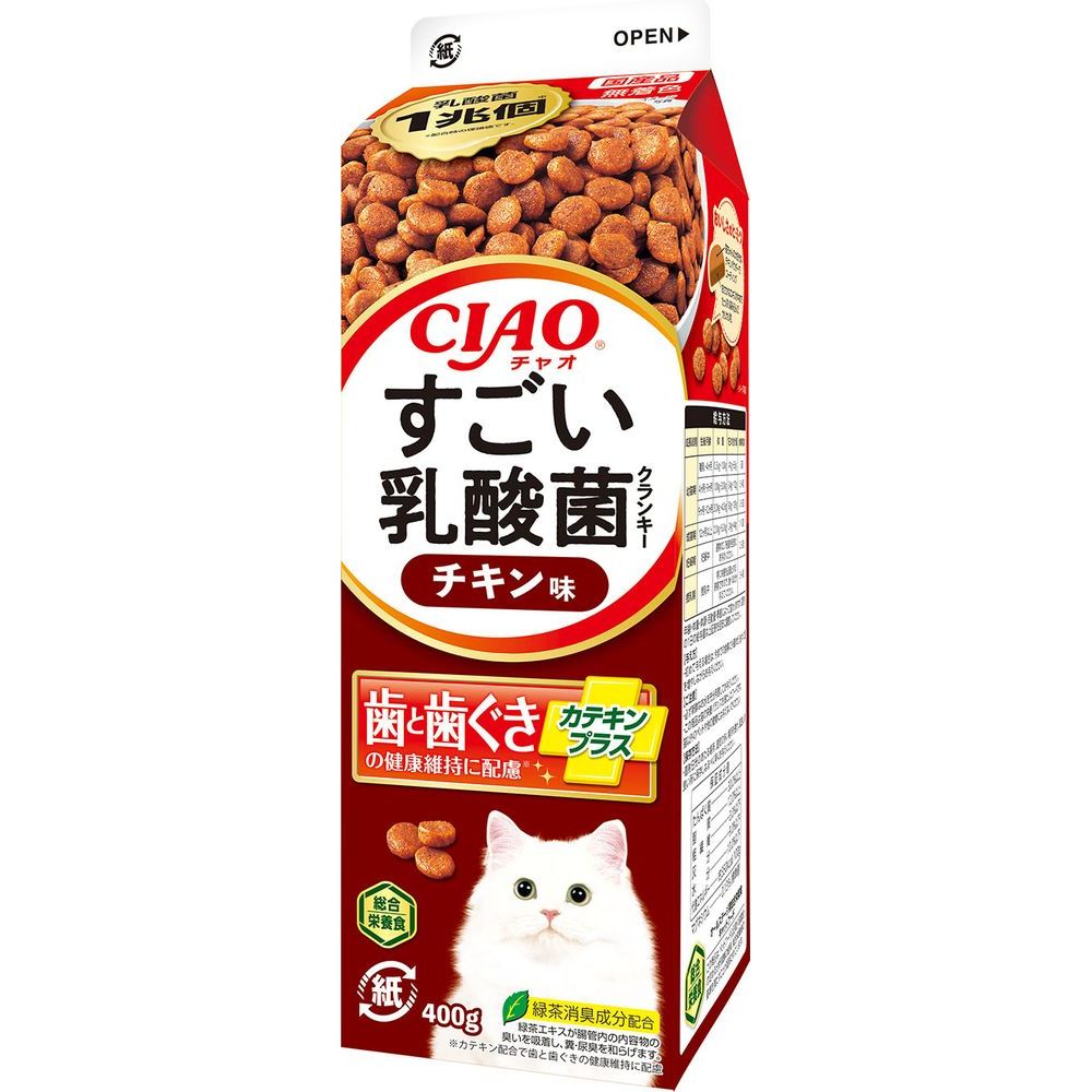 いなばペットフード CIAO すごい乳酸菌クランキー牛乳パック チキン味 400g 猫用フード