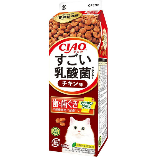 いなばペットフード CIAO すごい乳酸菌クランキー牛乳パック チキン味 400g 猫用フード