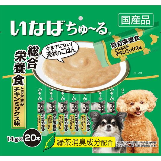 （まとめ買い）いなばペットフード ちゅ～る 総合栄養食 とりささみ チキンミックス味 14g×20本入 〔×4〕