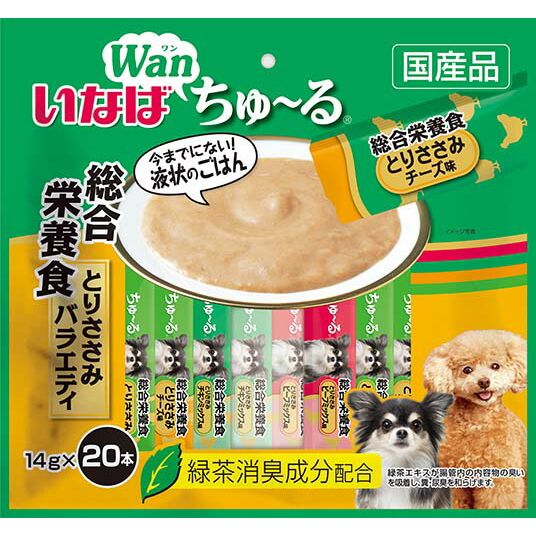 （まとめ買い）いなばペットフード いなば ちゅ～る 総合栄養食バラエティ 14g×20本 犬用おやつ 〔×4〕