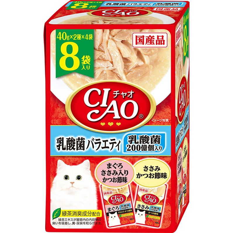 （まとめ買い）いなばペットフード CIAO パウチ 乳酸菌バラエティ 40g×8袋 猫用フード 〔×6〕