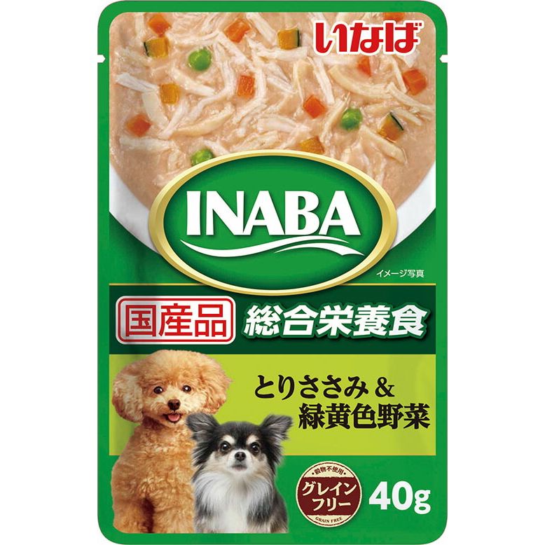 いなばペットフード INABA とりささみ＆緑黄色野菜 40g 犬用フード