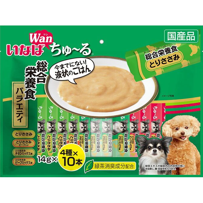 （まとめ買い）いなばペットフード いなば ちゅ～る 総合栄養食バラエティ 14g×40本 犬用おやつ 〔×3〕