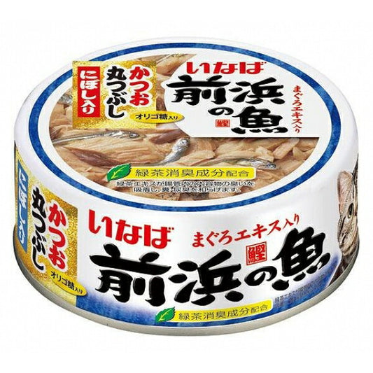 （まとめ買い）いなば 前浜の魚 かつお 丸つぶし にぼし入り 115g IWF-143 猫用缶詰 キャットフード 〔×24〕