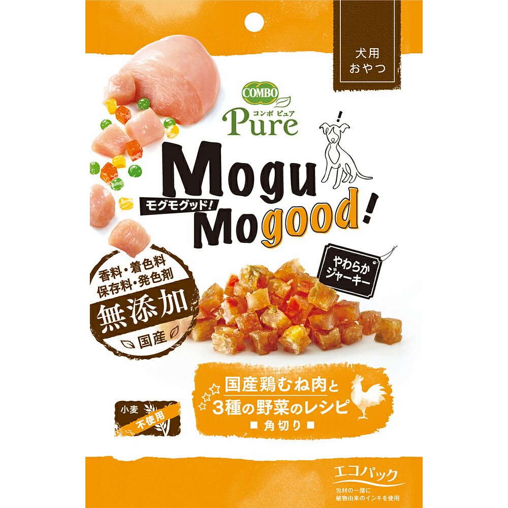 日本ペットフード コンボ ピュア ドッグ モグモグッド! 国産鶏むね肉と3種類の野菜のレシピ 角切り 50g 犬用おやつ