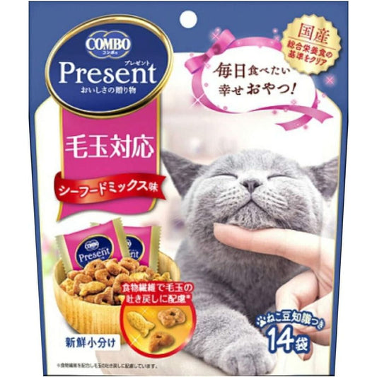 （まとめ買い）日本ペットフード コンボ プレゼント キャット おやつ 毛玉対応 42g（小分け14袋） 〔×15〕