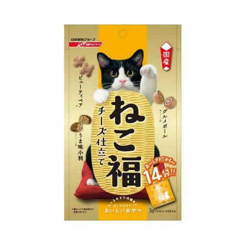 （まとめ買い）ねこ福 チーズ仕立て 3g×14袋 猫用 〔×15〕