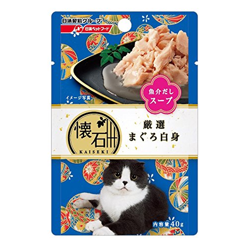 （まとめ買い）ペットライン 懐石レトルト 厳選まぐろ白身 魚介だしスープ 40g 猫用 〔×36〕