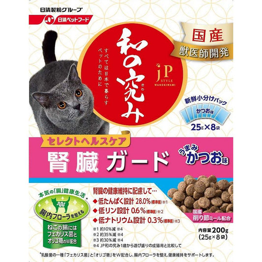 （まとめ買い）ペットライン ジェーピースタイル 和の究み 猫用セレクトヘルスケア 腎臓ガード かつお味 200g 〔×6〕