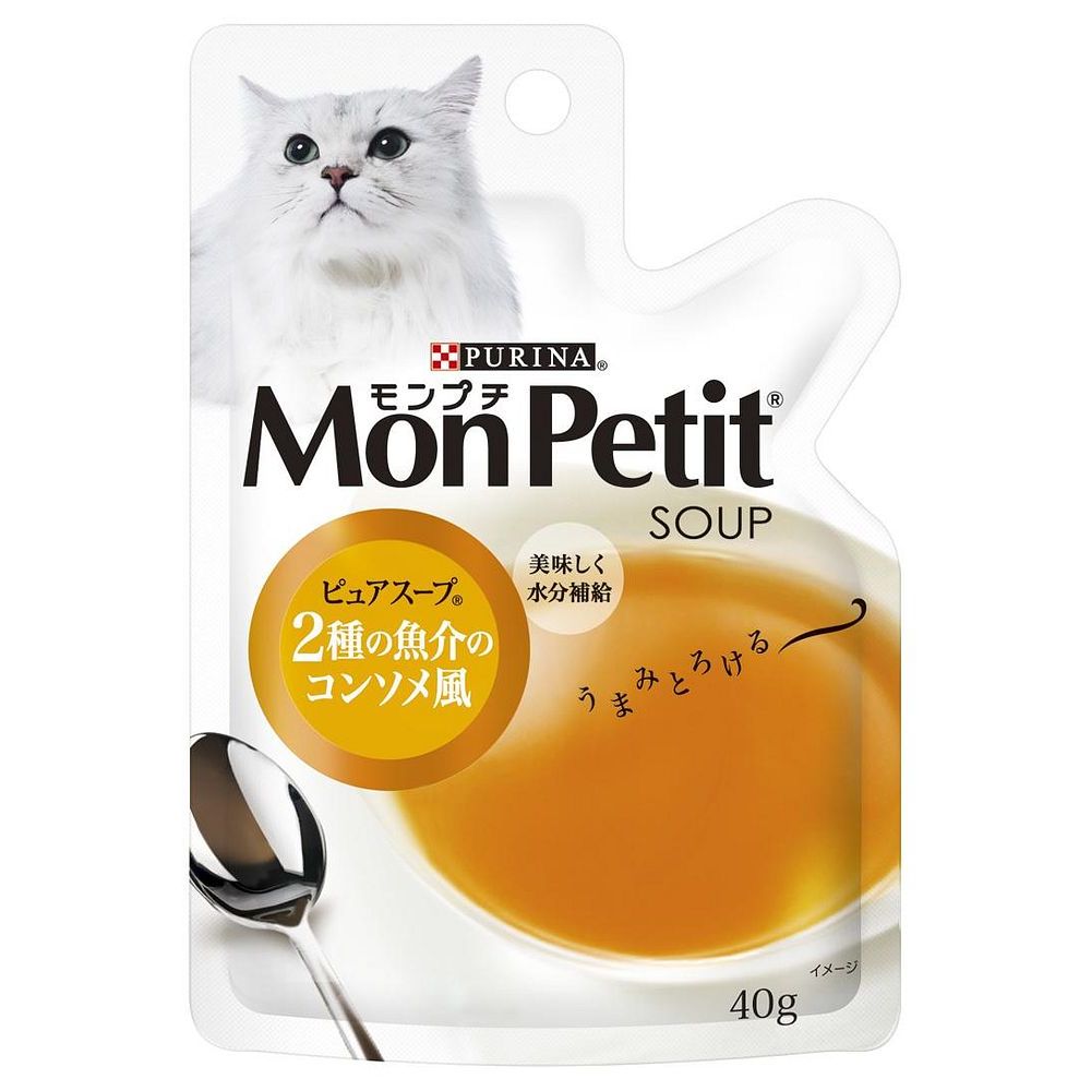 モンプチスープ 2種の魚介のコンソメ風 40g 猫用 キャットフード