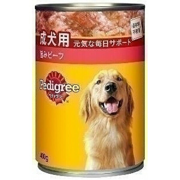 （まとめ買い）ペディグリー P1 成犬用 旨みビーフ 400g 犬用缶詰 ドッグフード 〔×24〕