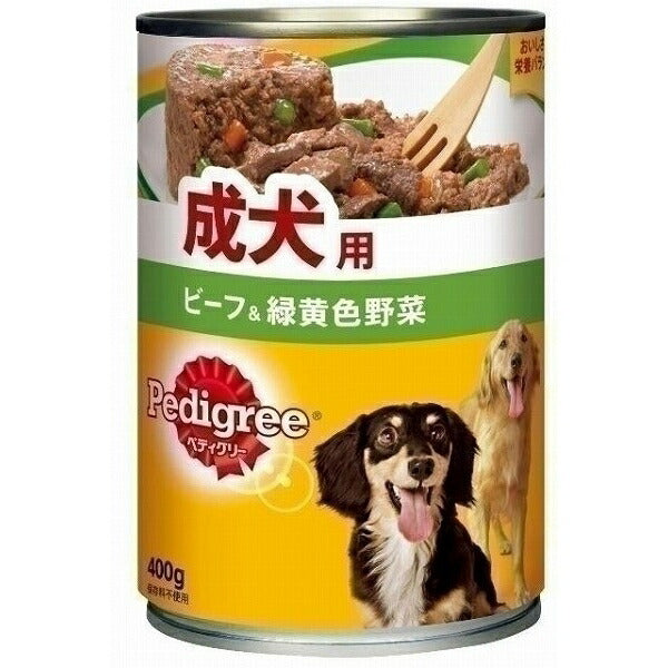 （まとめ買い）ペディグリー P2 成犬用 旨みビーフ&緑黄色野菜 400g 犬用缶詰 ドッグフード 〔×24〕