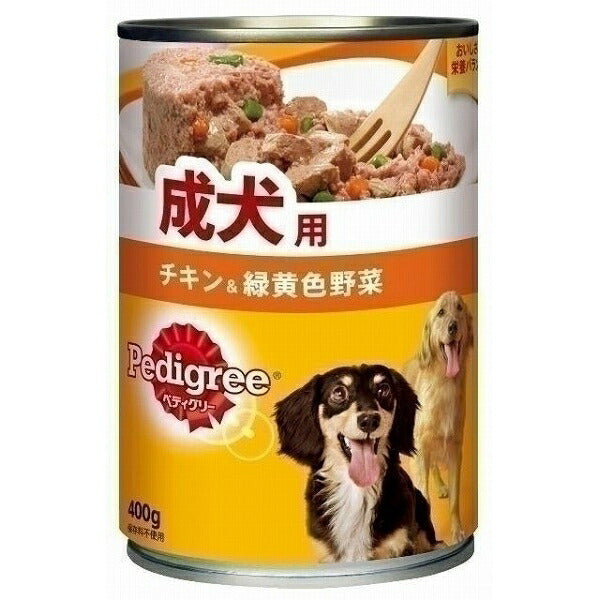 （まとめ買い）ペディグリー P72 成犬用 旨みチキン&緑黄色野菜 400g 犬用缶詰 ドッグフード 〔×24〕