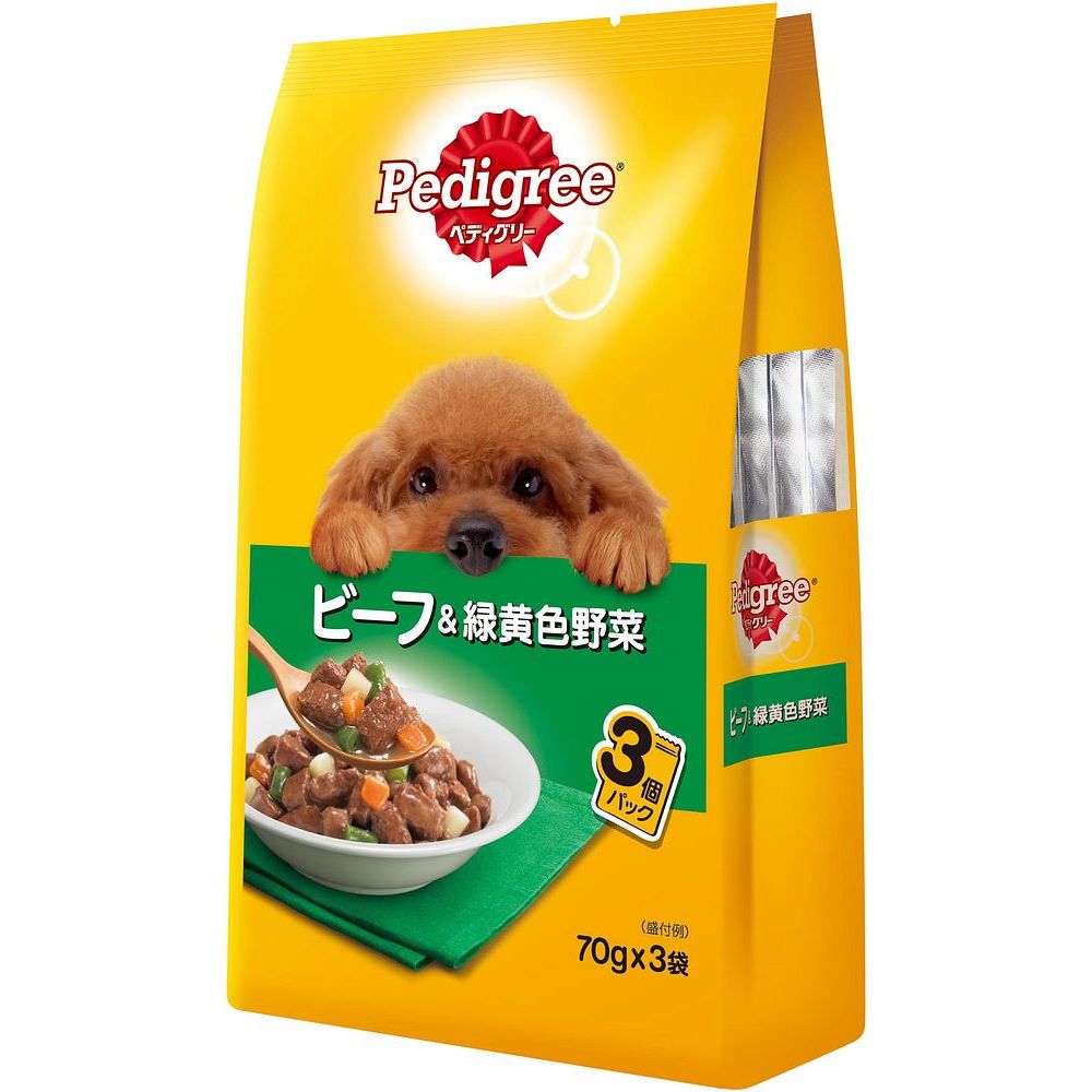 ペディグリー P115 成犬用 ビーフ＆野菜 70g×3 ドッグフード