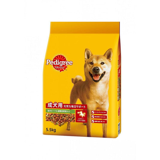 （まとめ買い）ペディグリー PDN3 成犬用 旨みビーフ&緑黄色野菜入り 5.5kg・ドライ ドッグフード 〔×3〕