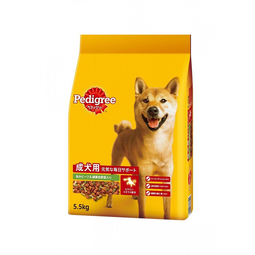 ペディグリー PDN3 成犬用 旨みビーフ&緑黄色野菜入り 5.5kg・ドライ ドッグフード