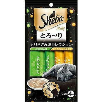 （まとめ買い）シーバ とろ～り メルティ SMT12 とりささみ味セレクション 12g×4P 猫用 〔×24〕