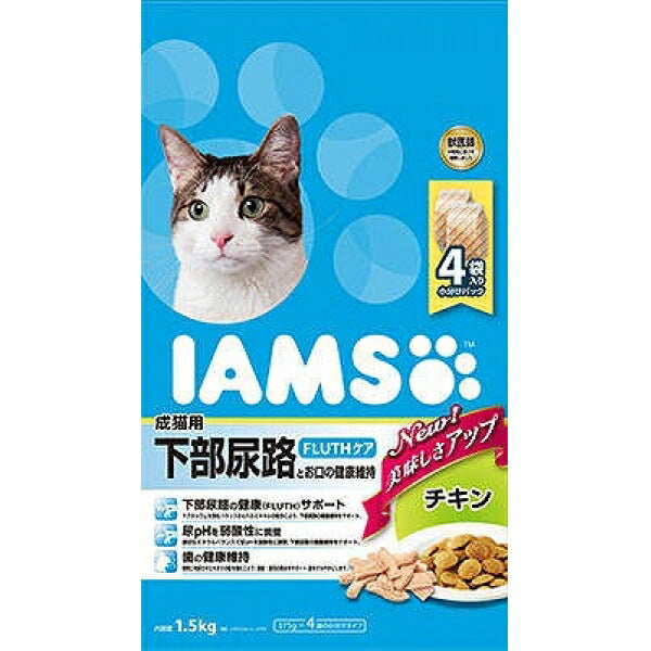 （まとめ買い）アイムス 成猫用 下部尿路とお口の健康維持 チキン 1.5kg キャットフード 〔×3〕